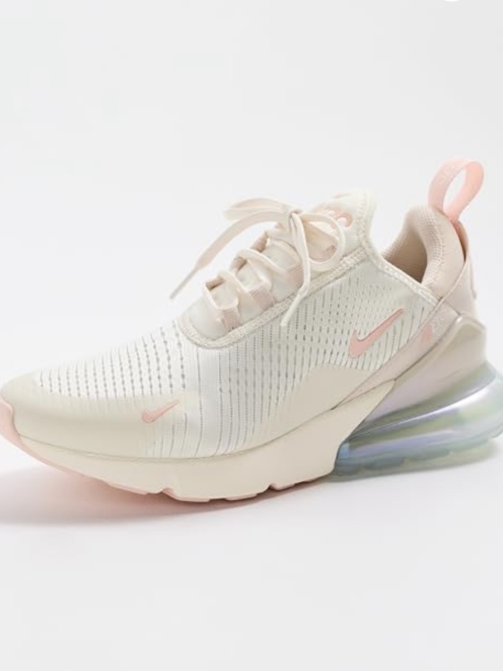 Nike Women’s Air Max 270 Iridescent Light Pink and White Sneakers